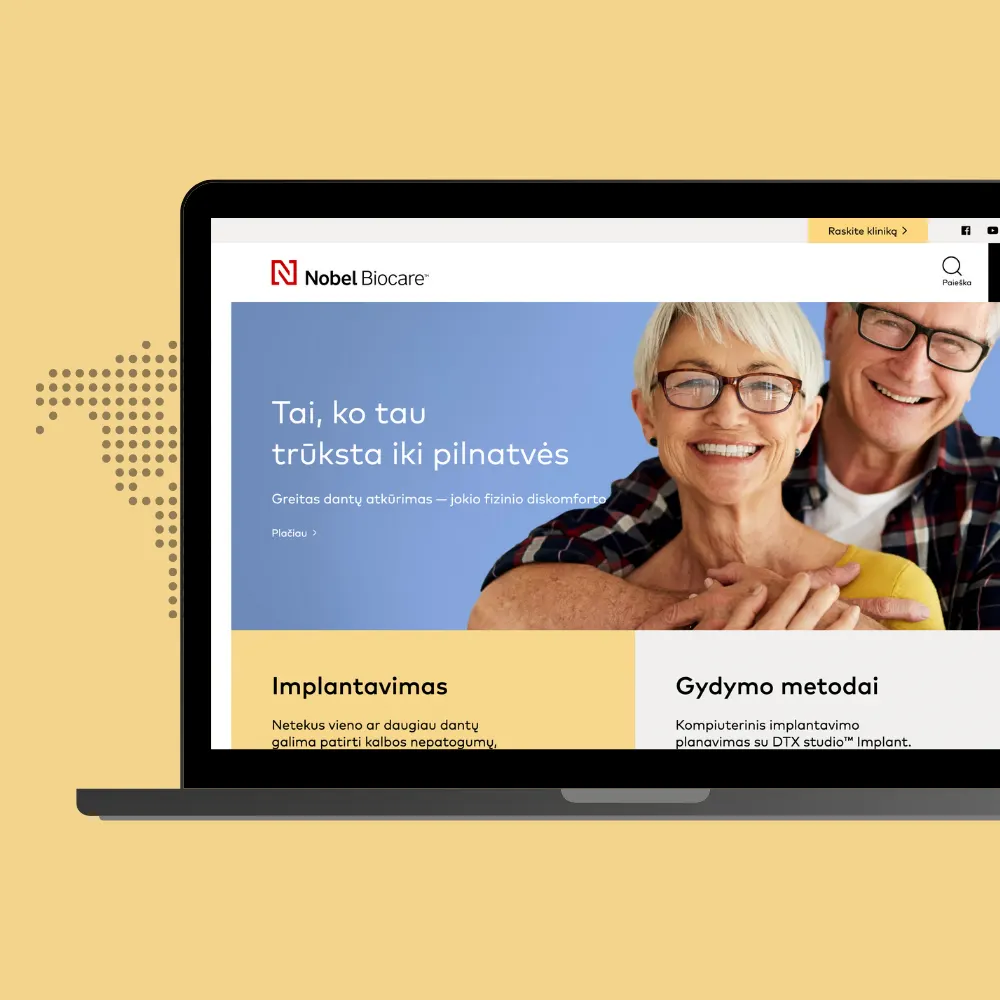 NobelBiocare – svetainės ekrano nuotrauka